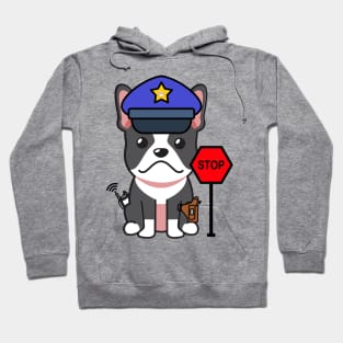 Funny French Bulldog Policeman Hoodie